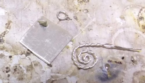 Judy Larson's Tiny Silver Charms part 1 - , Contemporary Wire Jewelry, How To Punch Holes, Hole Punching, Punch A Hole, Texturing, Butane Torch, Soldering, Solder, tiny charms